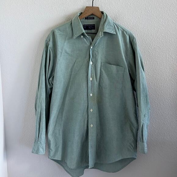 Vintage Abercrombie & Fitch The Big Shirt Classic Button Front Collar Green M - Picture 1 of 7